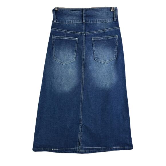 OAK & VINE Denim Midi Skirt Womens Size 2 - Picture 4 of 10